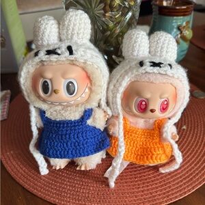 Handmade crochet Labubu Miffy outfits